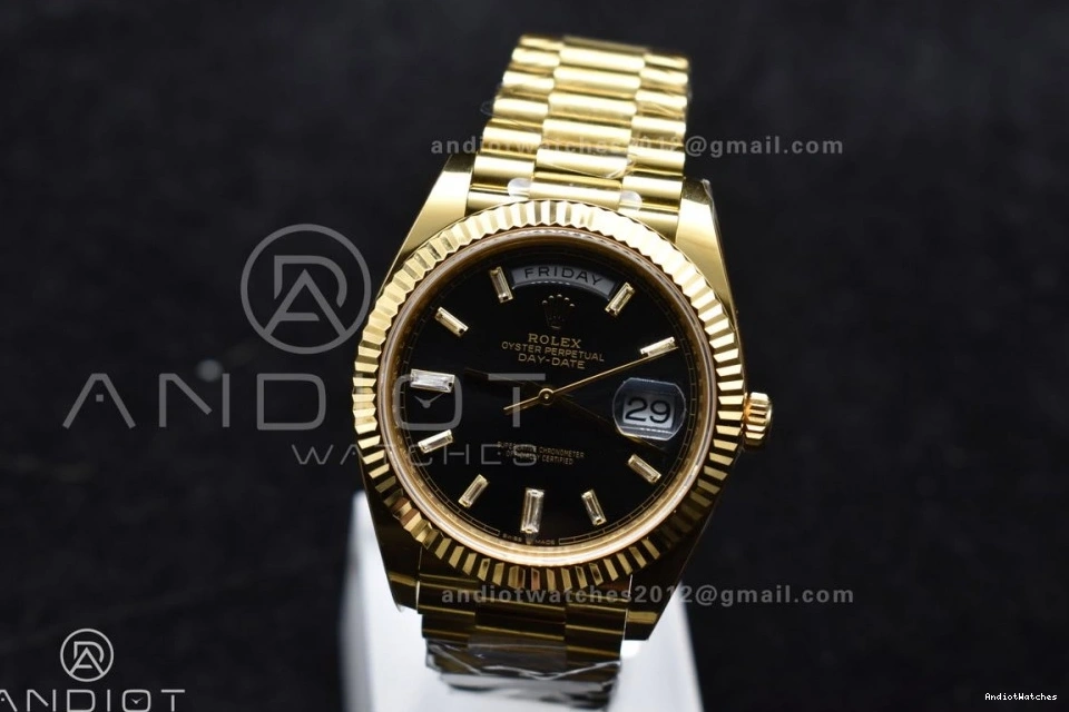 ARF Bracelet VR3255 President Black Weight) Crystal (Gain Best Date Day YG 1:1 Soft 228238 40 On Dial 656 Edition 0124